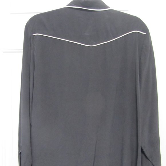 Levi's Women's Silk Shirt Alexandra Western Shirt in Charcoal Grey - Picture 7 of 9